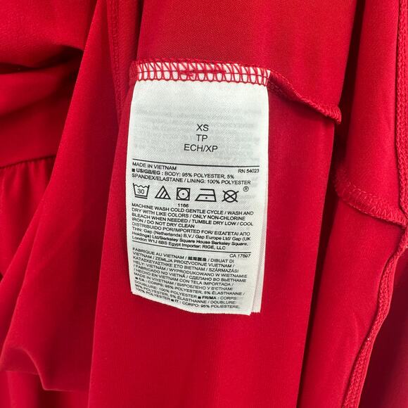 Banana Republic Size XS Red Sleeveless Dress Asymmetrical Hem Faux Wrap NWT - Picture 5 of 5